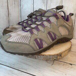 Merrell Aluminum Dewberry Hiking Shoes Womens Size 9.5 Trail Sneakers Mesh